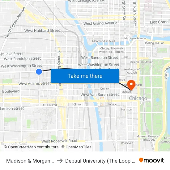 Madison & Morgan (East) to Depaul University (The Loop Campus) map