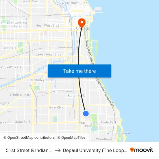 51st Street & Indiana (East) to Depaul University (The Loop Campus) map