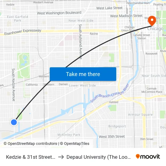 Kedzie & 31st Street (South) to Depaul University (The Loop Campus) map