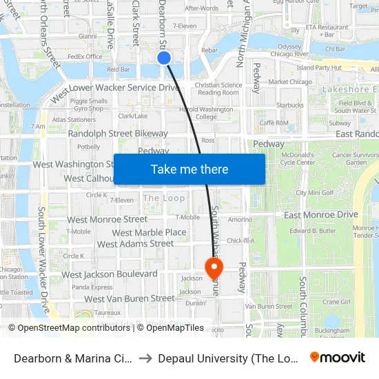 Dearborn & Marina City (North) to Depaul University (The Loop Campus) map