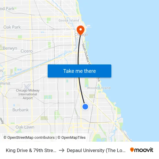 King Drive & 79th Street (North) to Depaul University (The Loop Campus) map