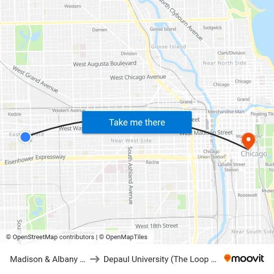 Madison & Albany (East) to Depaul University (The Loop Campus) map