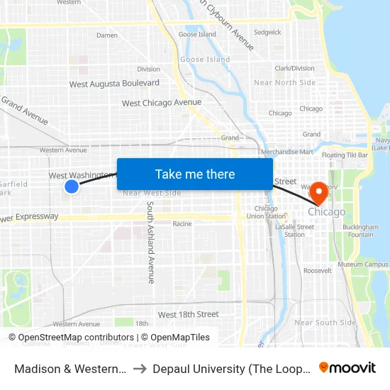 Madison & Western (West) to Depaul University (The Loop Campus) map