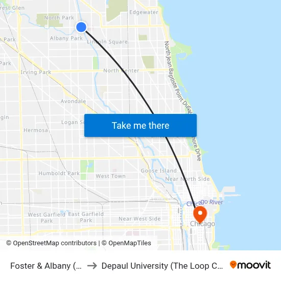 Foster & Albany (East) to Depaul University (The Loop Campus) map