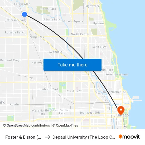 Foster & Elston (West) to Depaul University (The Loop Campus) map
