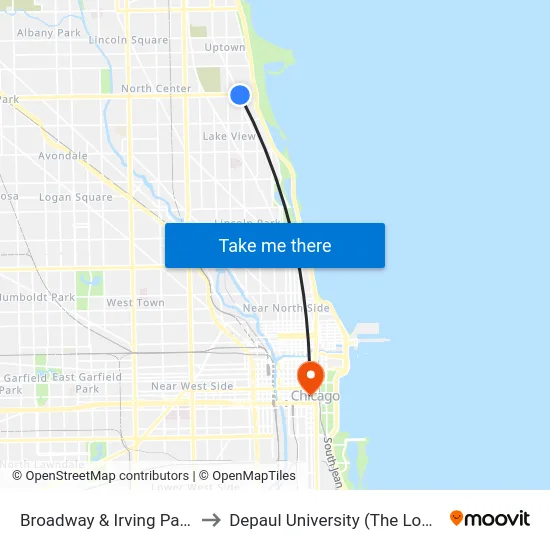 Broadway & Irving Park (North) to Depaul University (The Loop Campus) map