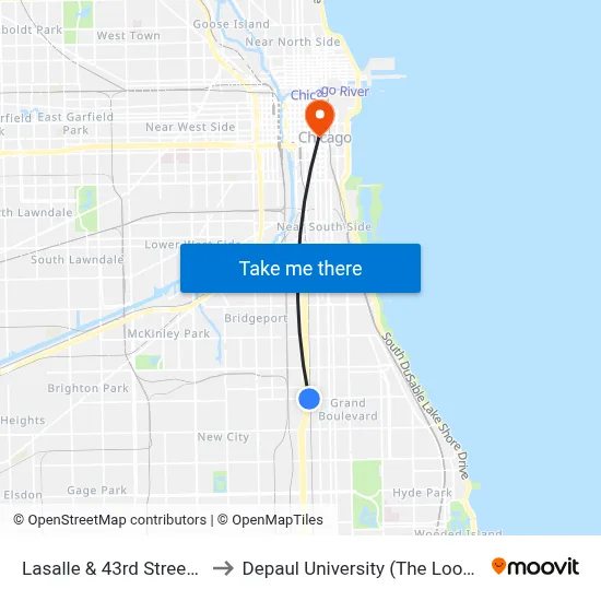 Lasalle & 43rd Street (North) to Depaul University (The Loop Campus) map