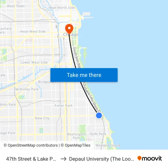 47th Street & Lake Park (East) to Depaul University (The Loop Campus) map