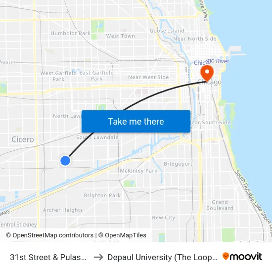 31st Street & Pulaski (East) to Depaul University (The Loop Campus) map