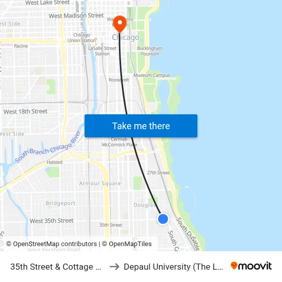 35th Street & Cottage Grove (West) to Depaul University (The Loop Campus) map