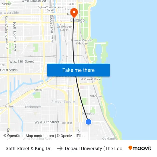 35th Street & King Drive (East) to Depaul University (The Loop Campus) map