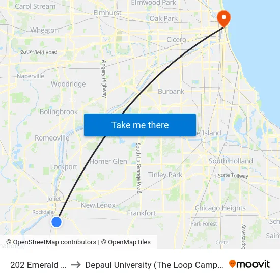 202 Emerald Dr to Depaul University (The Loop Campus) map