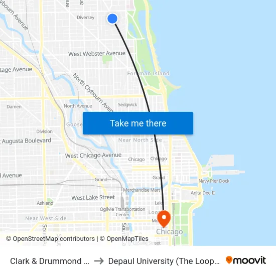 Clark & Drummond (North) to Depaul University (The Loop Campus) map