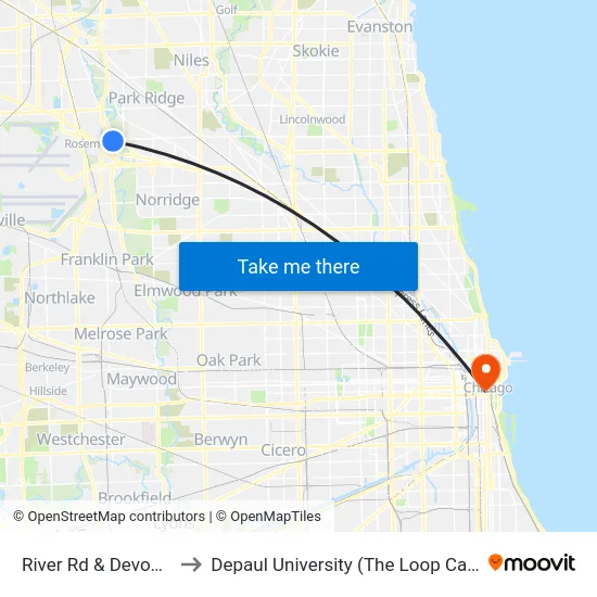River Rd & Devon Ave to Depaul University (The Loop Campus) map