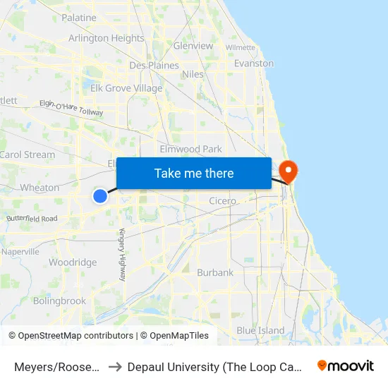 Meyers/Roosevelt to Depaul University (The Loop Campus) map