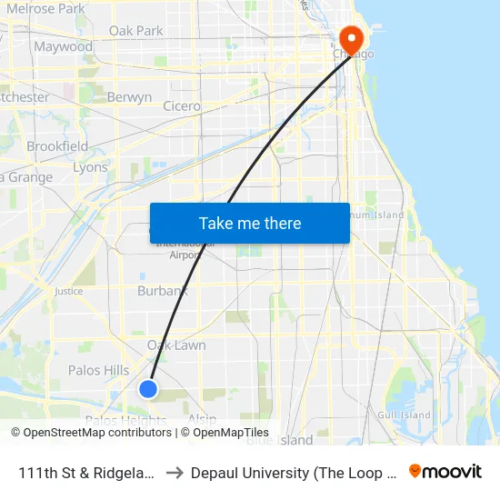 111th St & Ridgeland Ave to Depaul University (The Loop Campus) map
