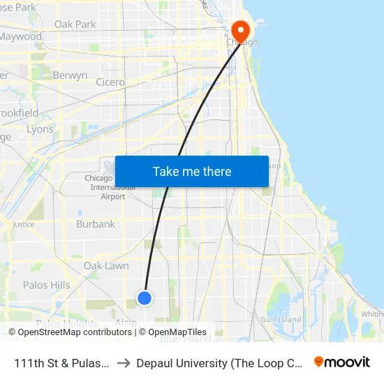 111th St & Pulaski Rd to Depaul University (The Loop Campus) map