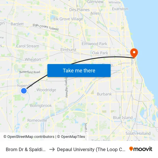 Brom Dr & Spalding Dr to Depaul University (The Loop Campus) map