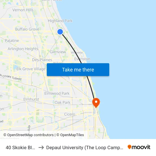 40 Skokie Blvd to Depaul University (The Loop Campus) map
