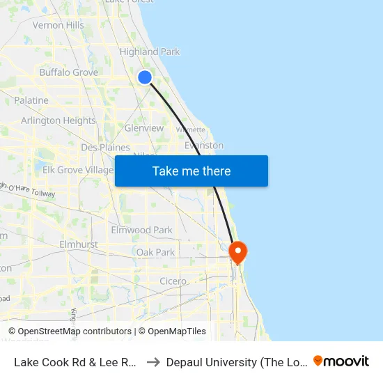Lake Cook Rd & Lee Rd / Ridge Rd to Depaul University (The Loop Campus) map