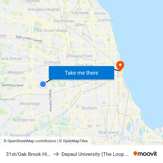 31st/Oak Brook Hills Rd. to Depaul University (The Loop Campus) map