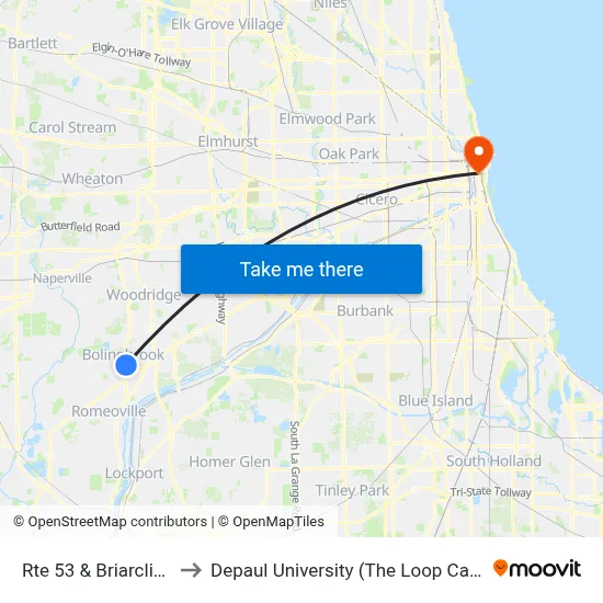 Rte 53 & Briarcliff Rd to Depaul University (The Loop Campus) map