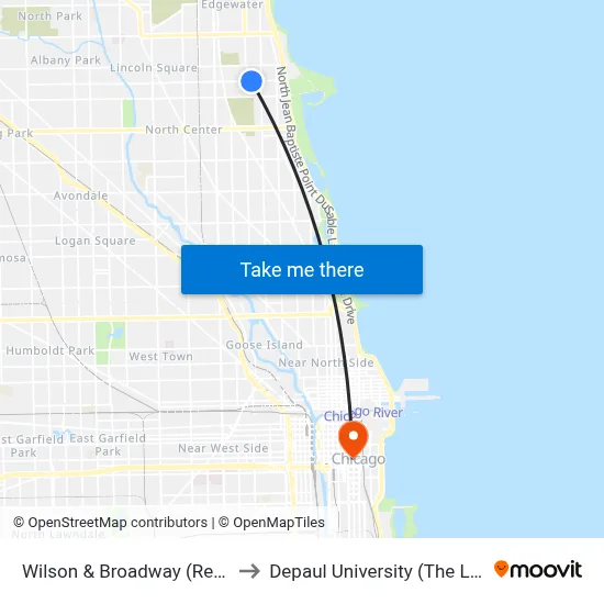 Wilson & Broadway (Red Line) (East) to Depaul University (The Loop Campus) map