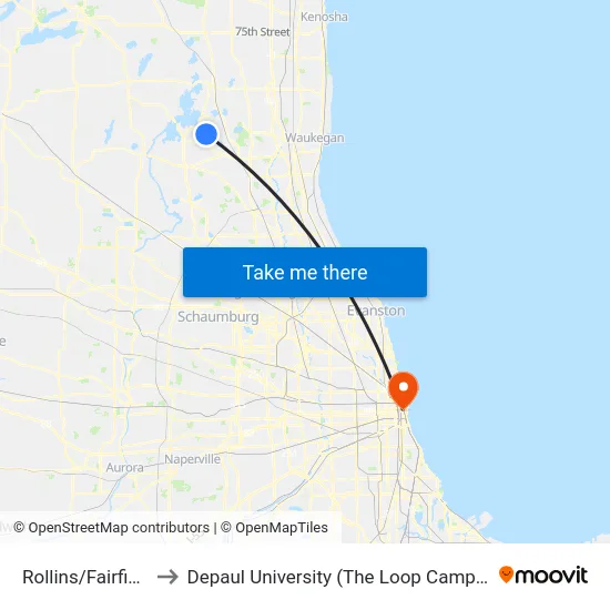 Rollins/Fairfield to Depaul University (The Loop Campus) map