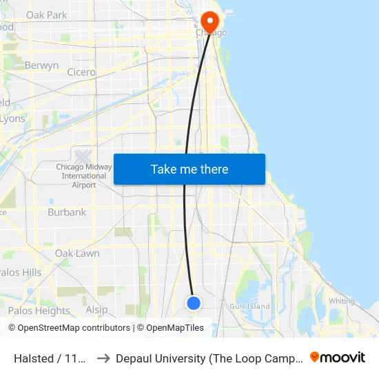 Halsted / 119th to Depaul University (The Loop Campus) map