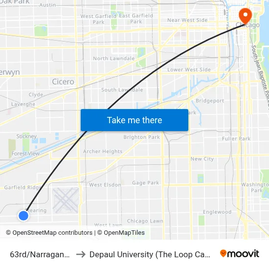 63rd/Narragansett to Depaul University (The Loop Campus) map