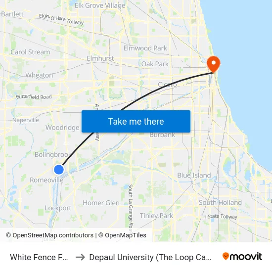 White Fence Farm to Depaul University (The Loop Campus) map