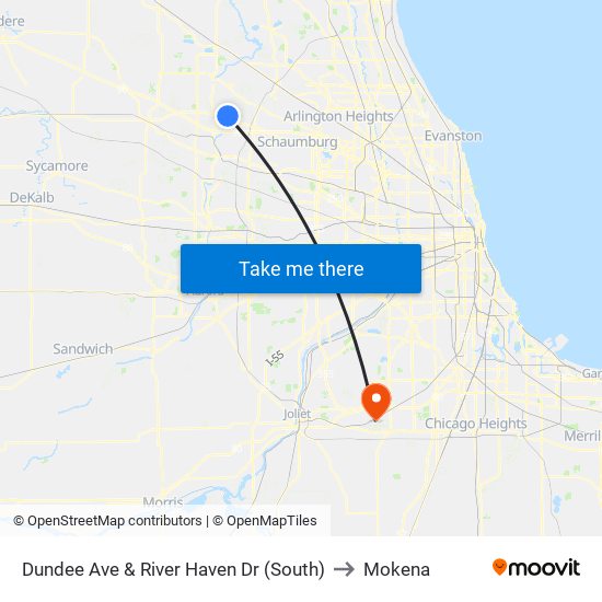 Dundee Ave & River Haven Dr (South) to Mokena map