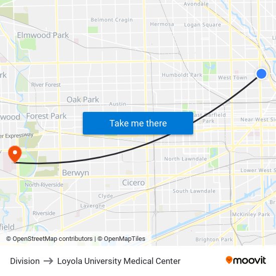 Division to Loyola University Medical Center map