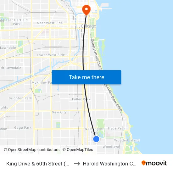 King Drive & 60th Street (South) to Harold Washington College map