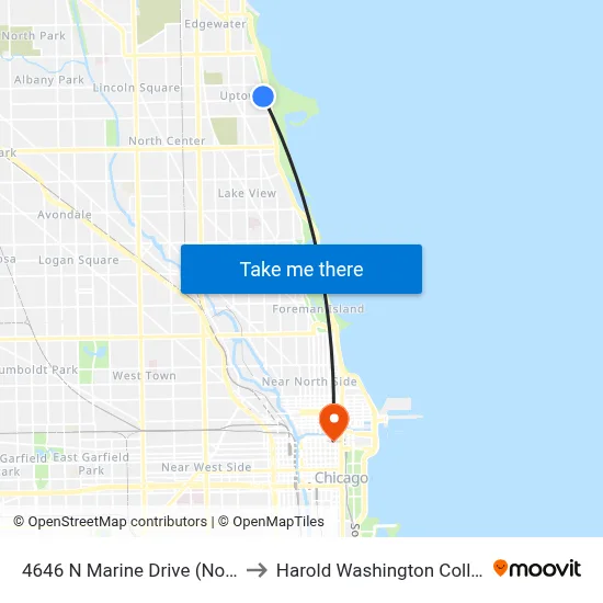 4646 N Marine Drive (North) to Harold Washington College map