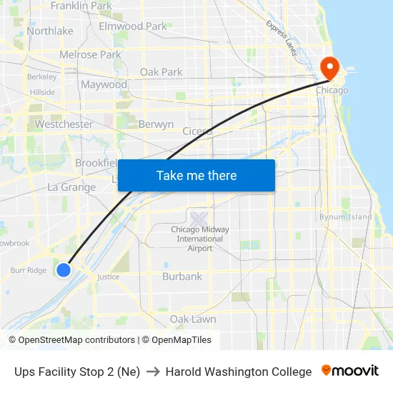 Ups Facility Stop 2 (Ne) to Harold Washington College map