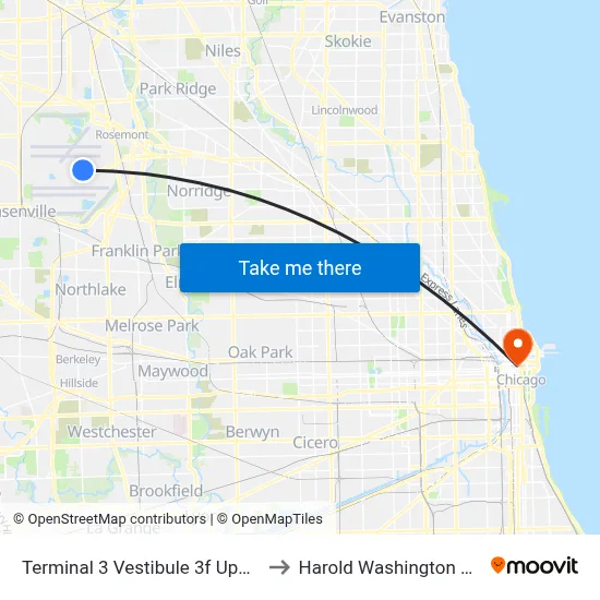 Terminal 3 Vestibule 3f Upper Level to Harold Washington College map