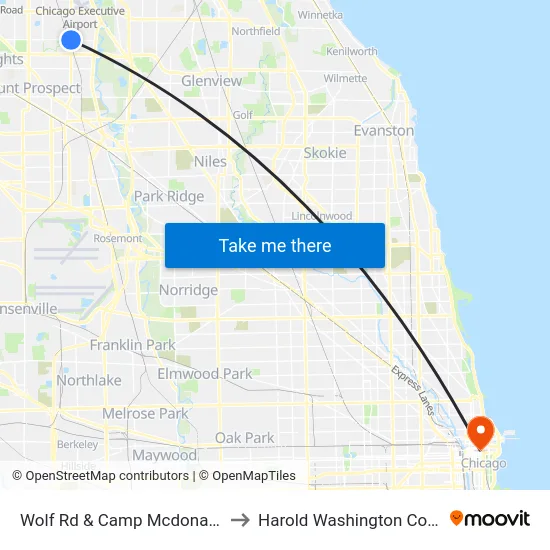Wolf Rd & Camp Mcdonald Rd to Harold Washington College map