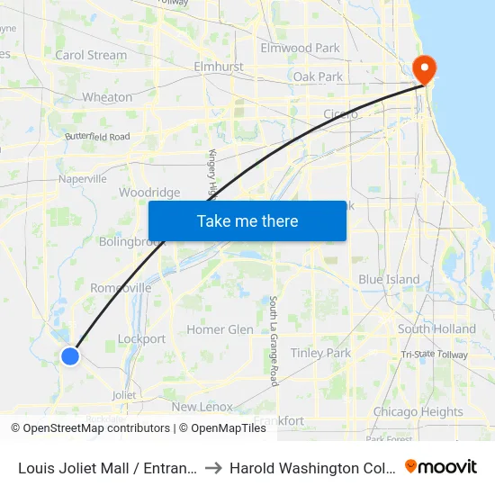 Louis Joliet Mall / Entrance 1 to Harold Washington College map