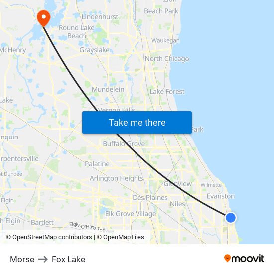 Morse to Fox Lake map