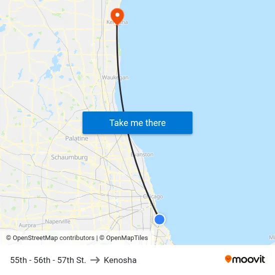 55th - 56th - 57th St. to Kenosha map