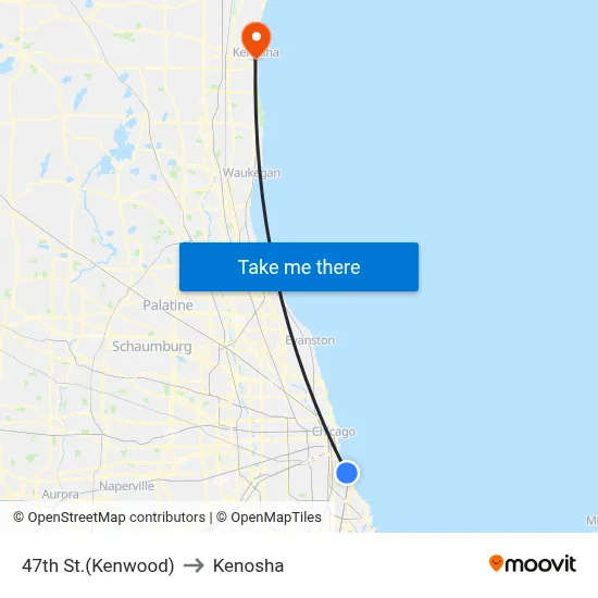 47th St.(Kenwood) to Kenosha map