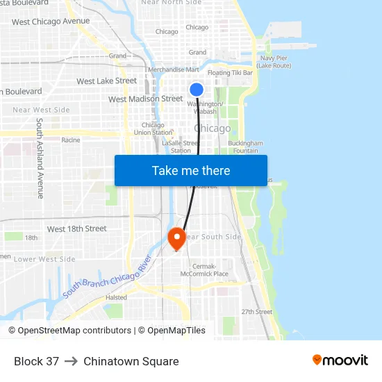 Block 37 to Chinatown Square map
