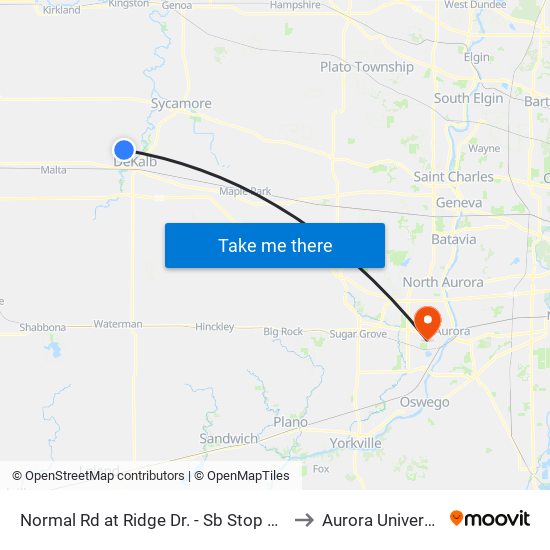 Normal Rd at Ridge Dr. - Sb Stop #483 to Aurora University map