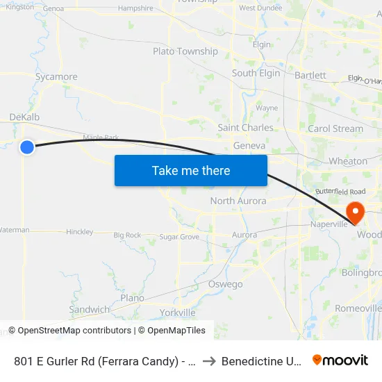801 E Gurler Rd (Ferrara Candy) - Wb Stop #724 to Benedictine University map