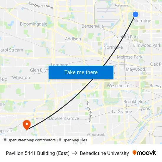 Pavilion 5441 Building (East) to Benedictine University map