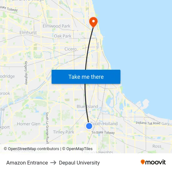 Amazon Entrance to Depaul University map