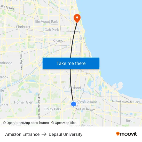 Amazon Entrance to Depaul University map