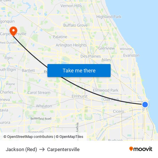 Jackson (Red) to Carpentersville map