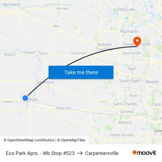 Eco Park Apts. - Wb Stop #523 to Carpentersville map